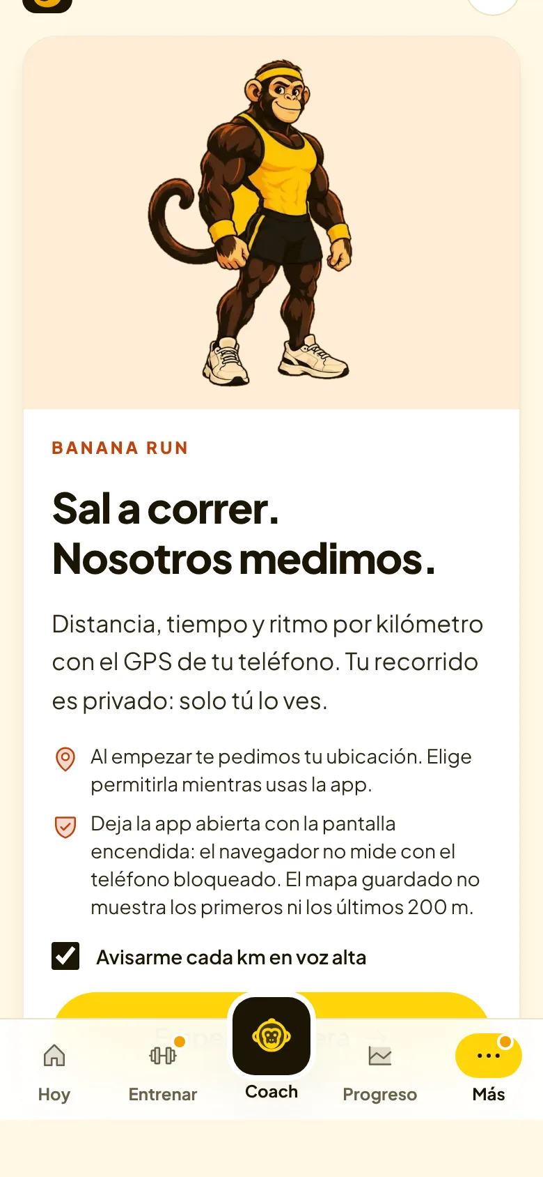 Banana Run: empieza tu carrera con tu coach en ropa de correr